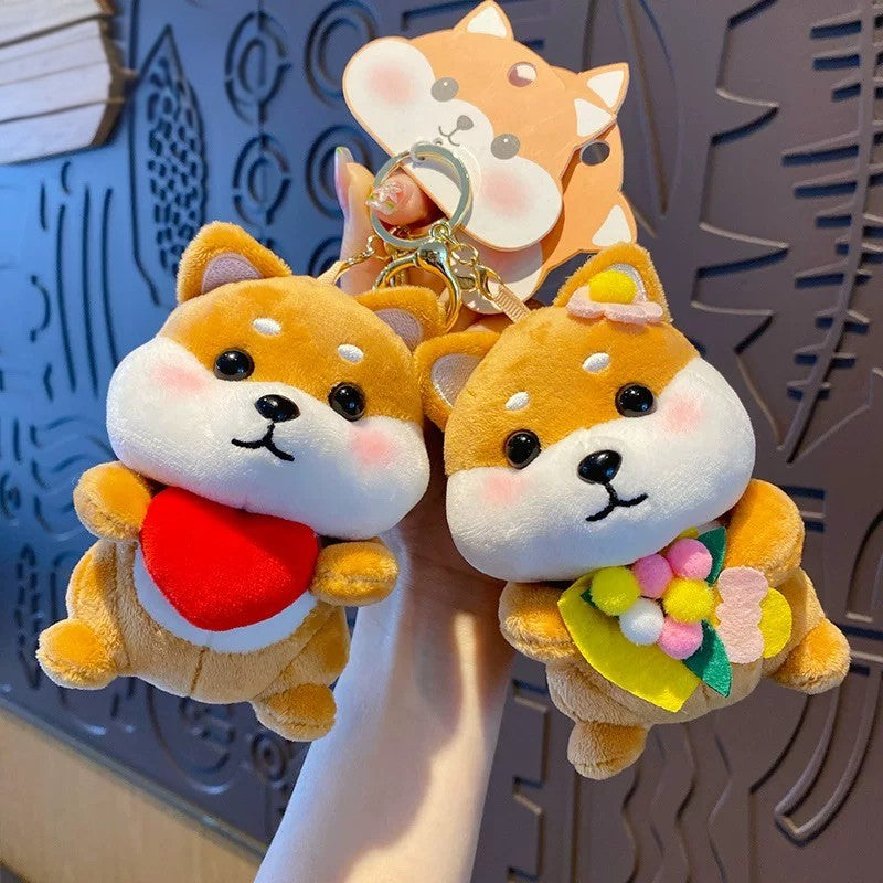 Cute Plush Shiba Dog Keychain