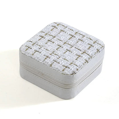 Coffret de rangement pour bijoux en tweed de qualité supérieure - Couleurs assorties - Idéal pour le rangement et l'organisation