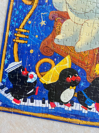 Pin Pin Blue Night 521 Piece Glow in the Dark Gold Foil Jigsaw Puzzle Pin Pin