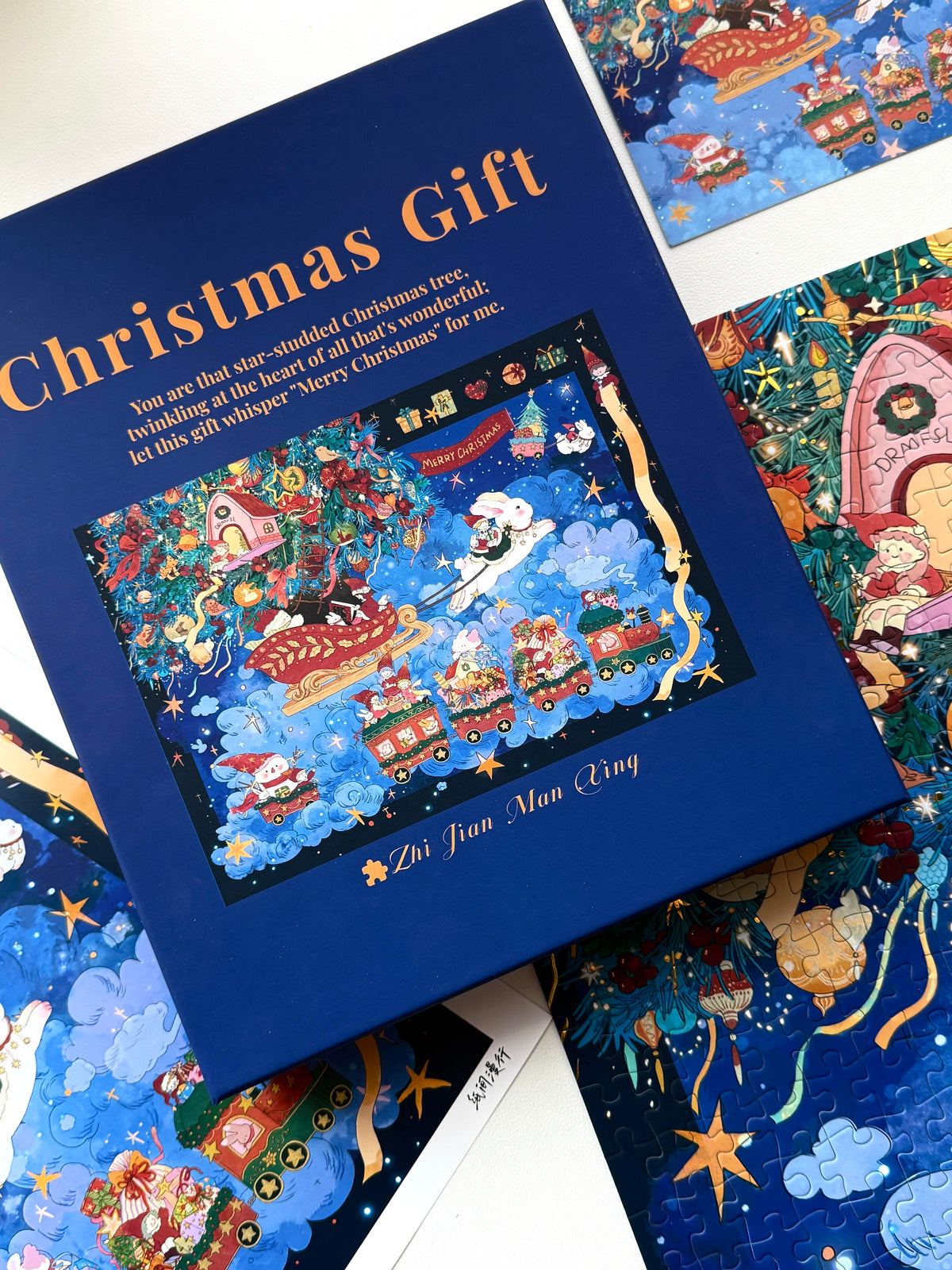 Christmas Gift 1000 Piece Gold Foil Jigsaw Puzzle Zhi Jian Man Xing