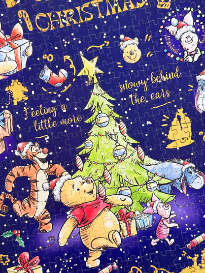 Winnie the Pooh Very Merry Christmas 500-Piece Double-Sided Gold Foil Puzzle Gubu