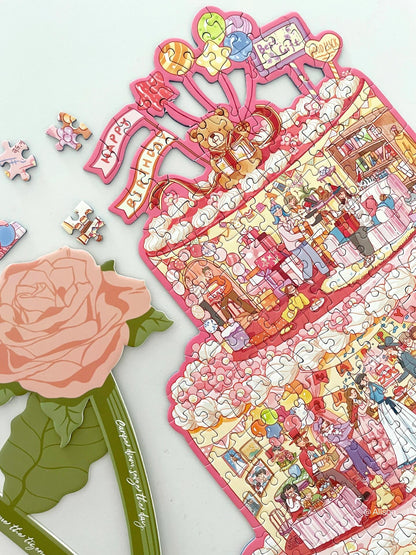 Momibook Birthday Cake Puzzle – 481 Irregular Pieces
