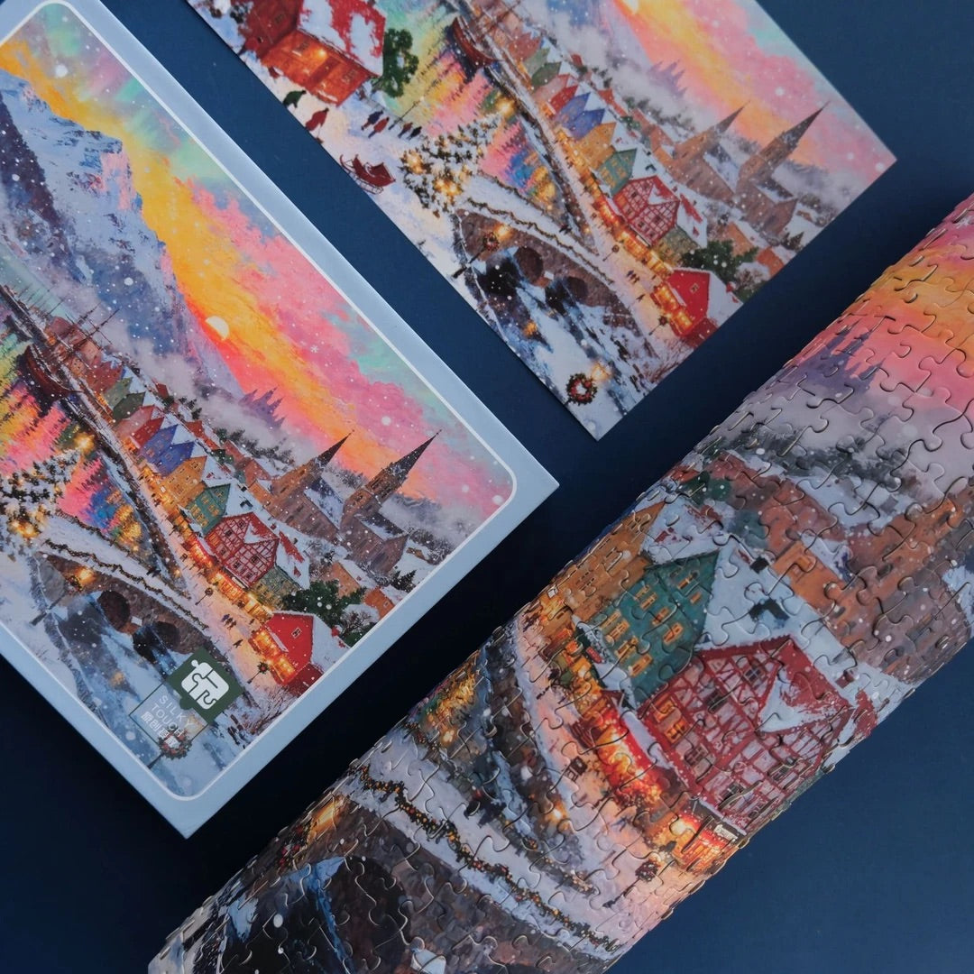 Snowy Fairytale Town 1000 Piece Puzzle