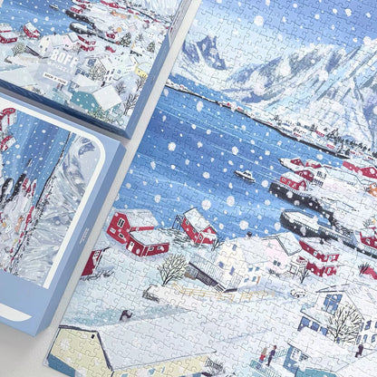 BOFF Snowy Village 1000 Piece Jigsaw Puzzle BOFF