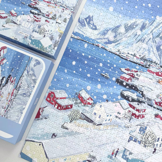BOFF Snowy Village 1000 Piece Jigsaw Puzzle BOFF