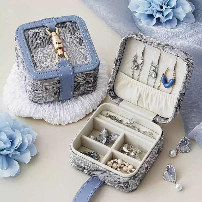 Coffret à bijoux vintage en jacquard