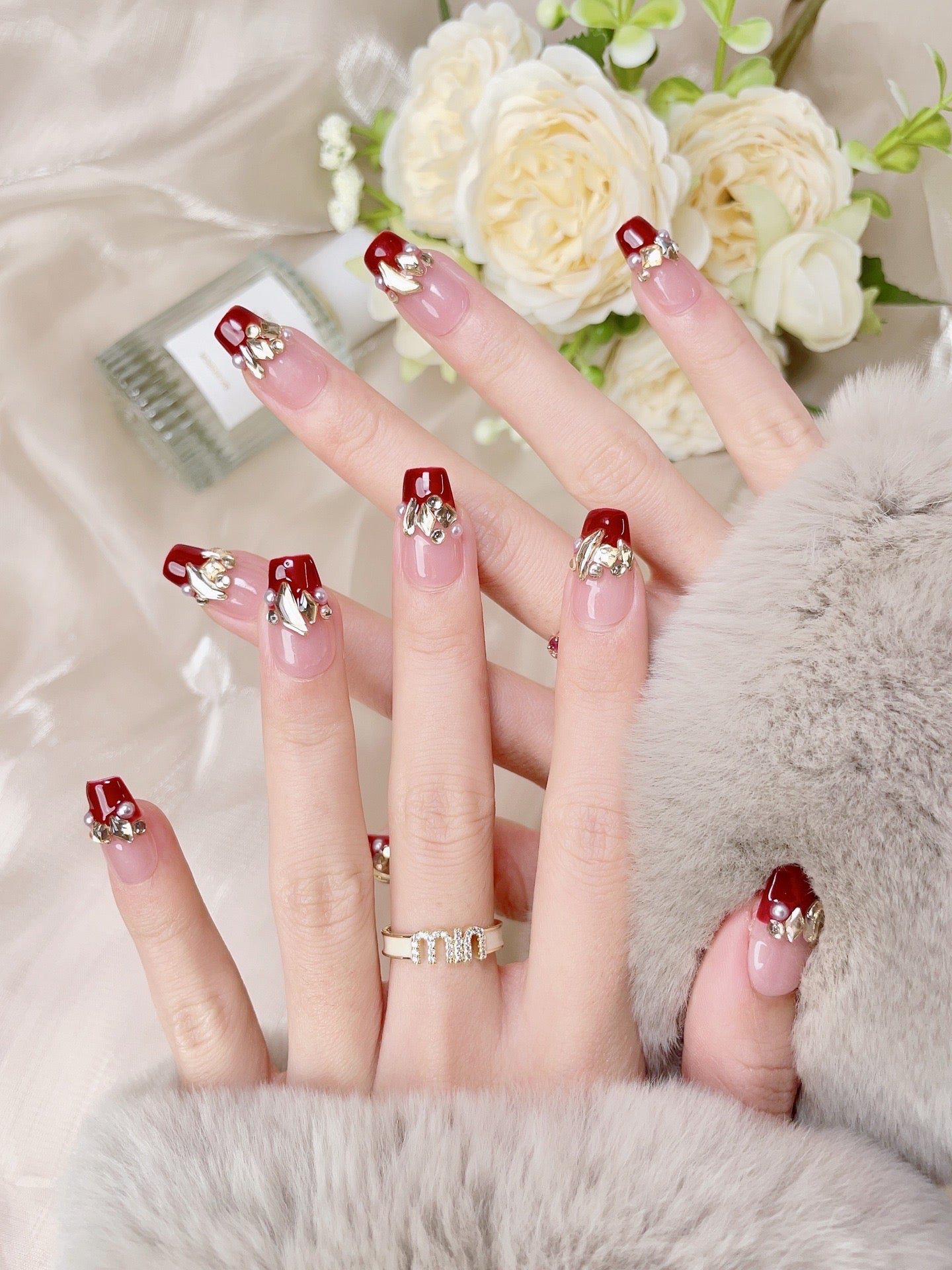 Ongles à coller Golden Crystal Kiss