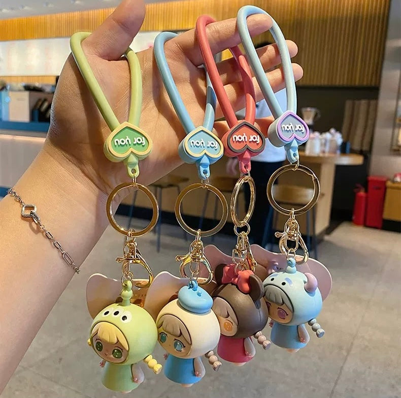 Kawaii Cartoon Girl Keychain – Bag Accessory & Gift Idea