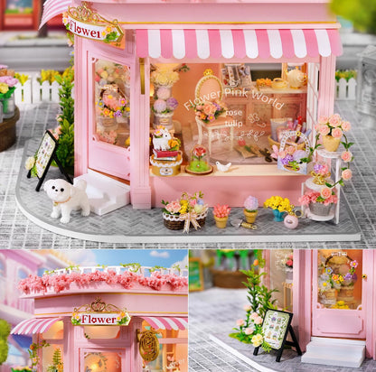 Flower Shop Miniature House – DIY Pink Floral Kit for Crafters