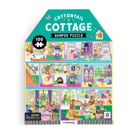 Cottontail Cottage 100 Piece House-shaped Puzzle