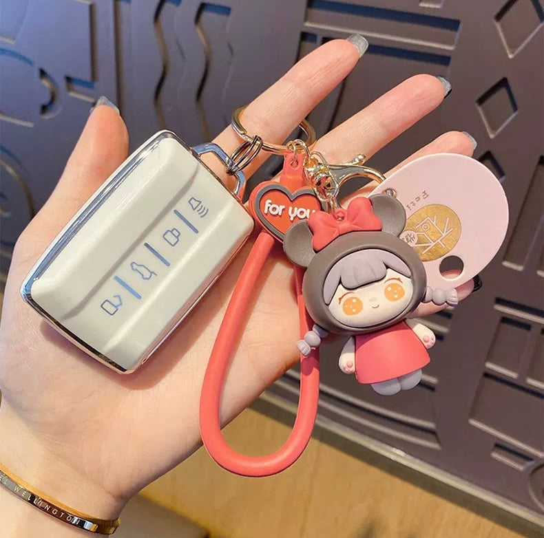 Kawaii Cartoon Girl Keychain – Bag Accessory & Gift Idea