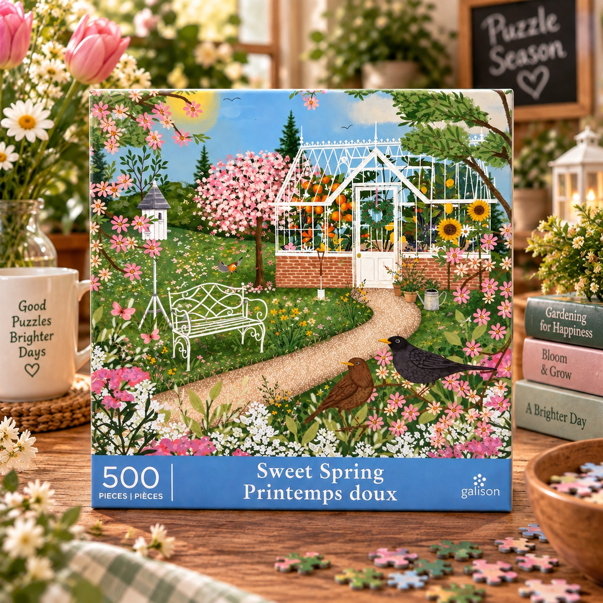 Galison Sweet Spring 500 Piece Puzzle Galison