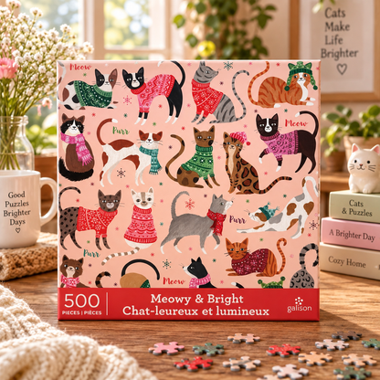 Galison Meowy & Bright 500 Piece Puzzle Galison