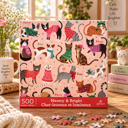 Galison Meowy & Bright 500 Piece Puzzle Galison