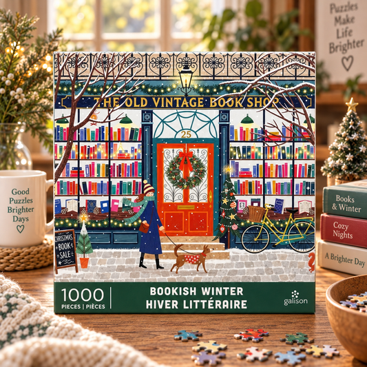 Galison Bookish Winter 1000 Piece Puzzle Galison