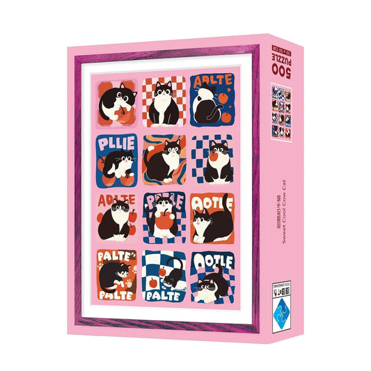 Sweet Cool Cow Cat 500 Piece Jigsaw Puzzle Tutu Dingdang