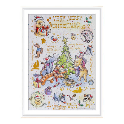 Winnie the Pooh Very Merry Christmas 500-Piece Double-Sided Gold Foil Puzzle Gubu