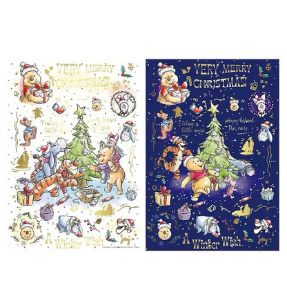 Winnie the Pooh Very Merry Christmas 500-Piece Double-Sided Gold Foil Puzzle Gubu