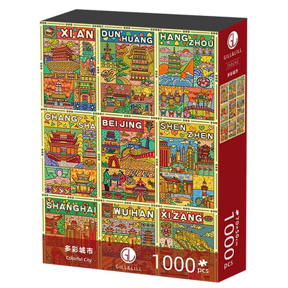 Gill & Lill Colorful City 1000 Piece Puzzle Gill & Lill