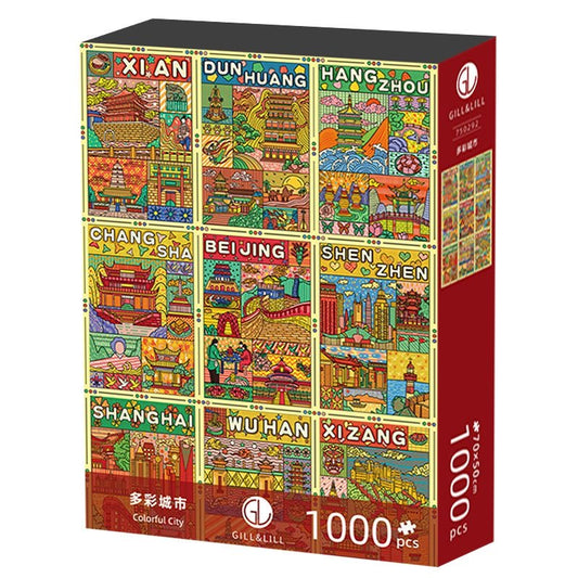 Gill & Lill Colorful City 1000 Piece Puzzle