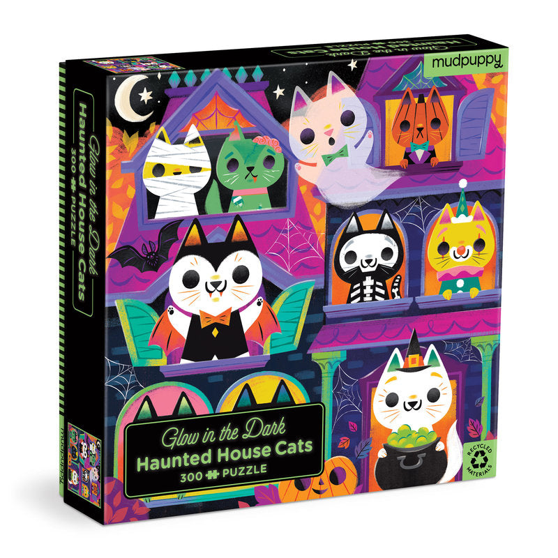 Haunted House Cats 300 Piece Glow in the Dark Puzzle Mudpuppy