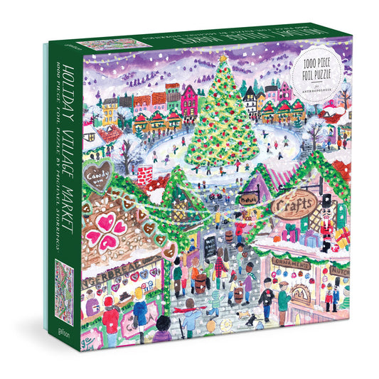 Galison Holiday Village Market 1000 Piece Foil Puzzle