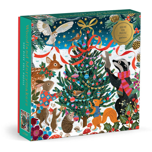 Galison Woodland Merrymakers 500 Piece Foil Puzzle