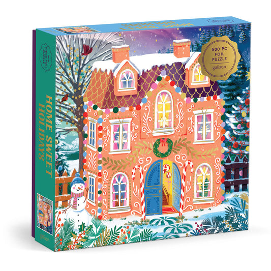 Galison Home Sweet Holidays 500 Piece Foil Puzzle
