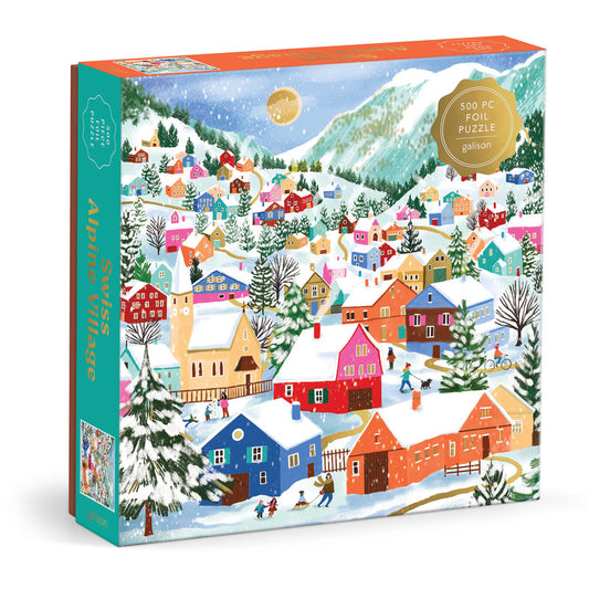 Galison Swiss Alpine Village 500 Piece Foil Puzzle