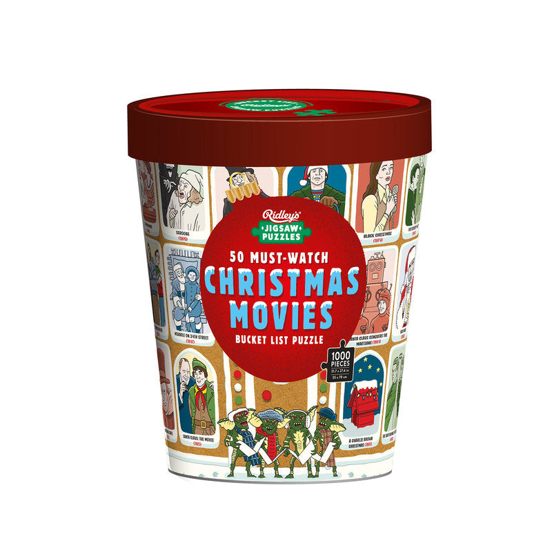 50 Must-Watch Christmas Movies Bucket List 1000-piece Jigsaw Puzzle Ridley's Games