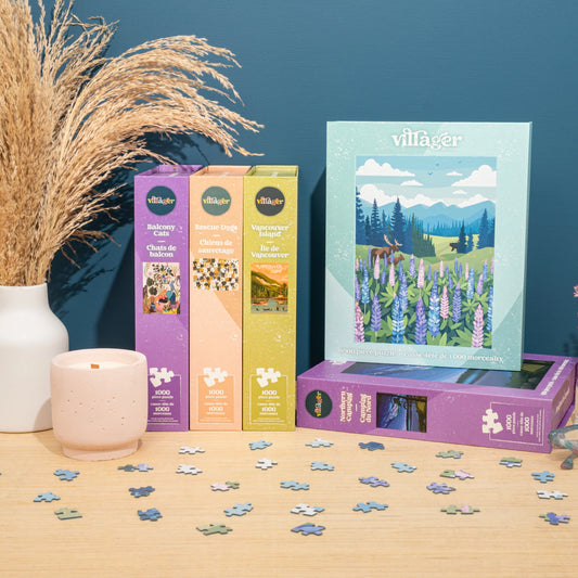 I-Love-1000-Piece-Puzzles Bundle | Five Puzzles for Adults | Designed in Canada by Women Artists Villager Puzzles