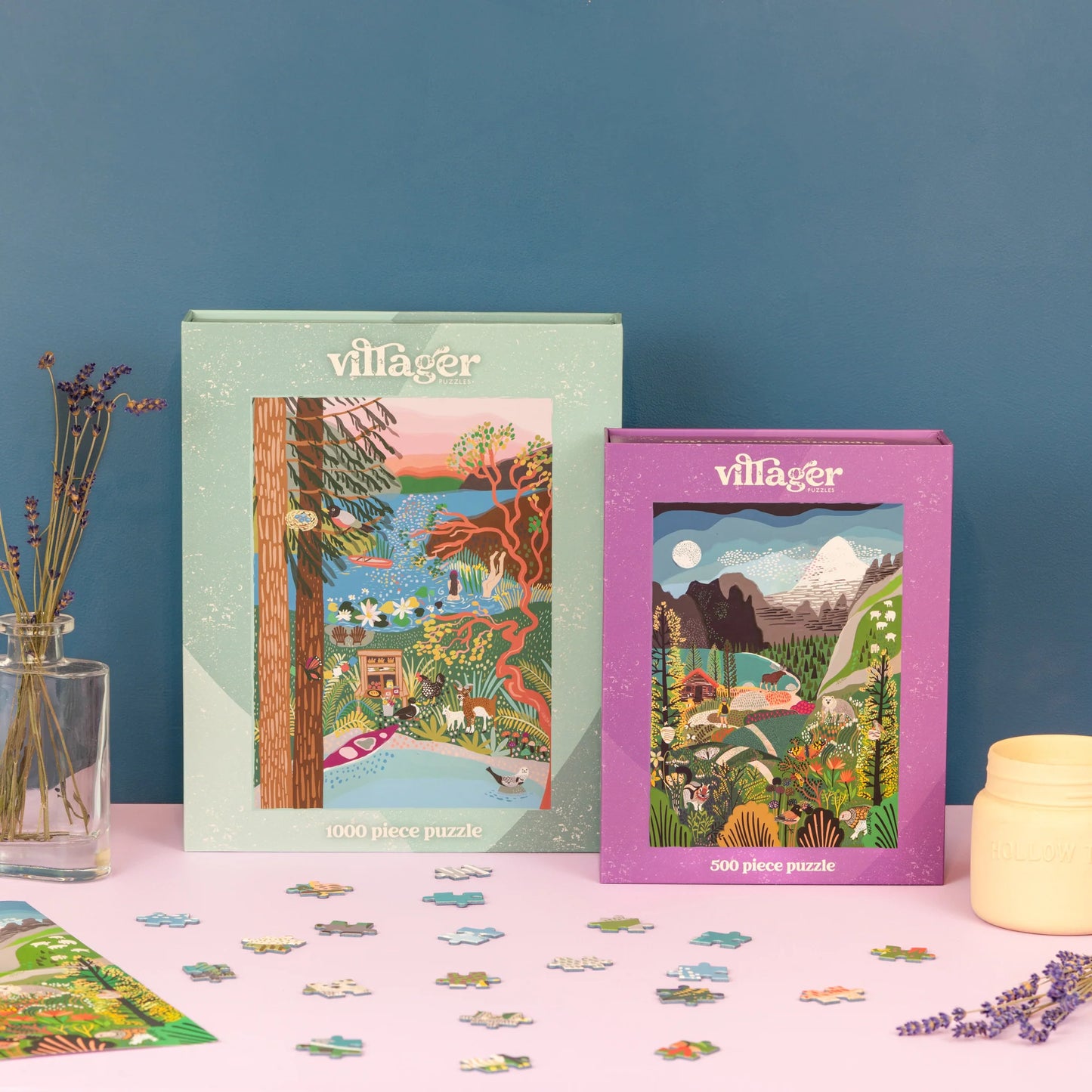 Puzzle Bundle by Artist Anja Jane | Two Puzzles for Adults | Designed in Canada Villager Puzzles