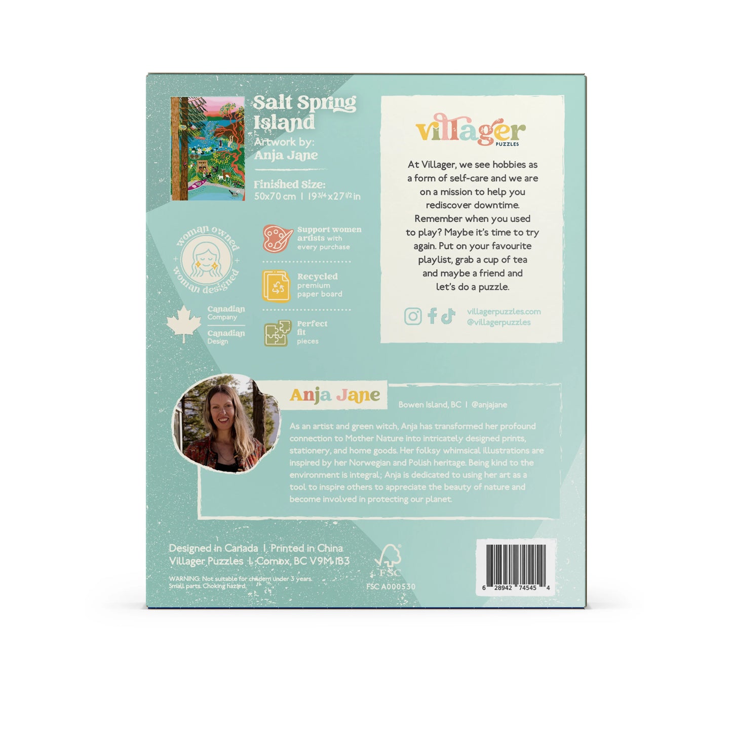 Puzzle Bundle by Artist Anja Jane | Two Puzzles for Adults | Designed in Canada Villager Puzzles