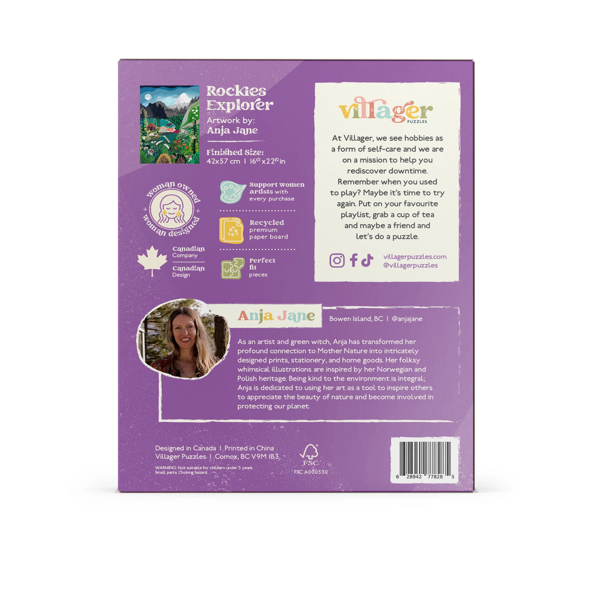 Puzzle Bundle by Artist Anja Jane | Two Puzzles for Adults | Designed in Canada Villager Puzzles