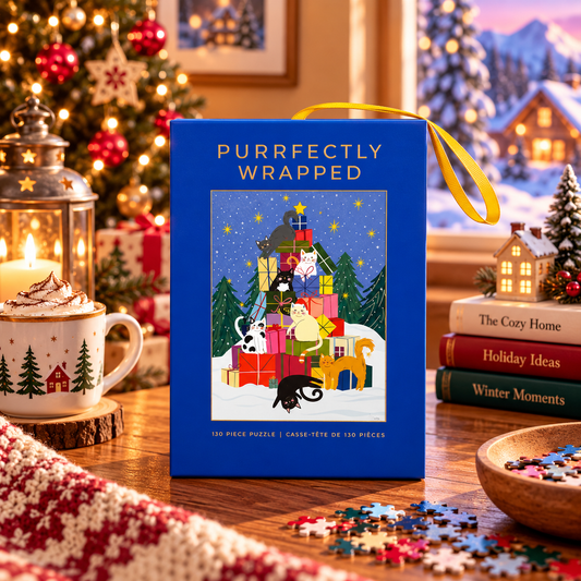 Purrfectly Wrapped 130 Piece Mini Puzzle Hobbry