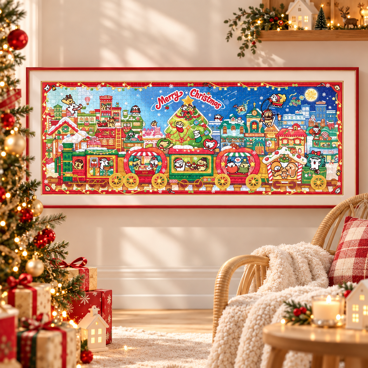 Christmas Puppy Train 1000 Piece Jigsaw Puzzle TOI