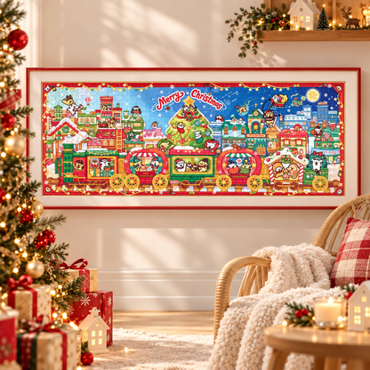 Christmas Puppy Train 1000 Piece Jigsaw Puzzle TOI