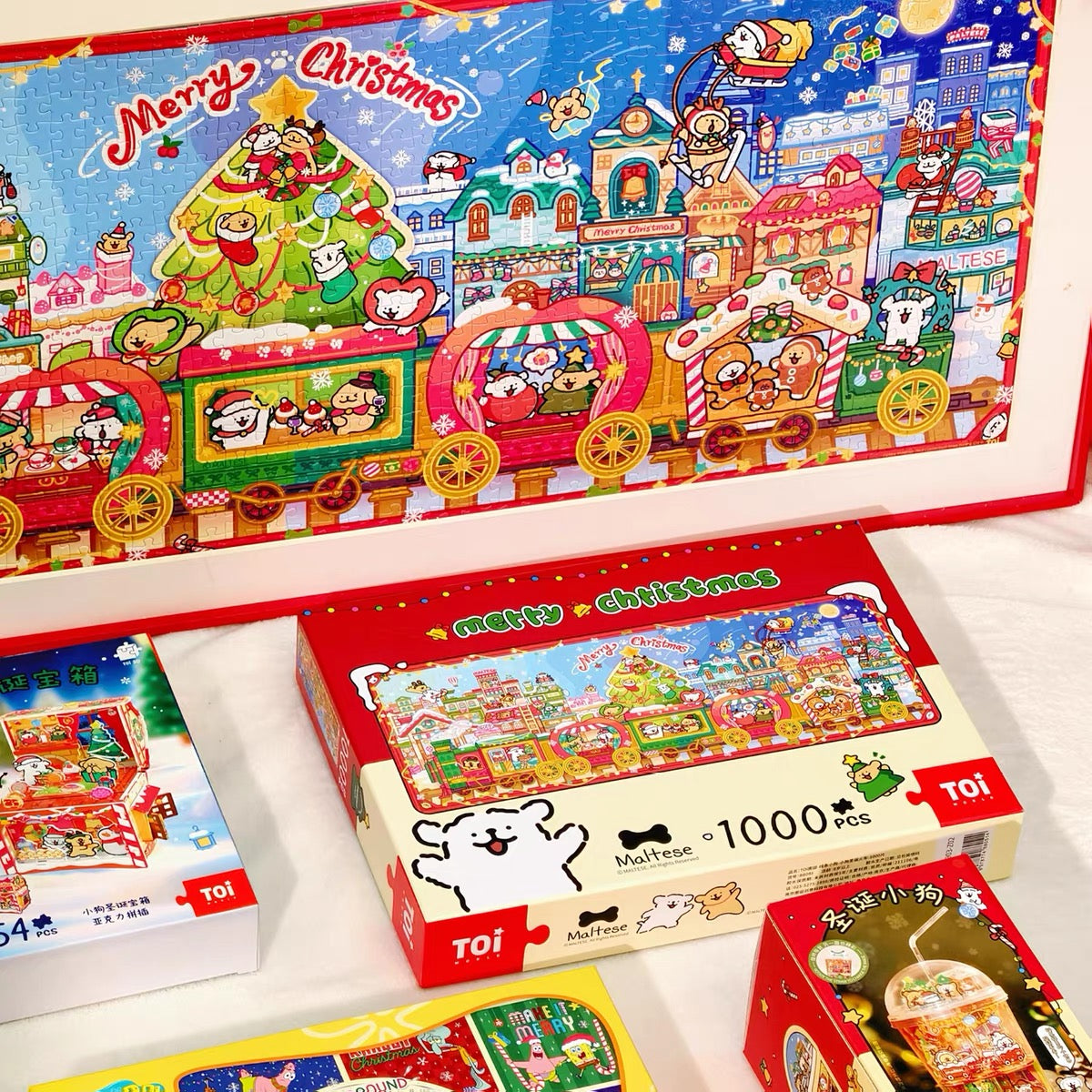 Christmas Puppy Train 1000 Piece Jigsaw Puzzle TOI