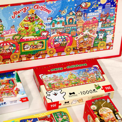 Christmas Puppy Train 1000 Piece Jigsaw Puzzle TOI