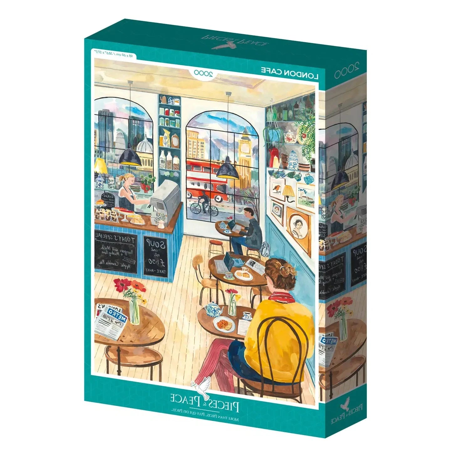 London Cafe 2000 Piece Puzzle Pieces & Peace