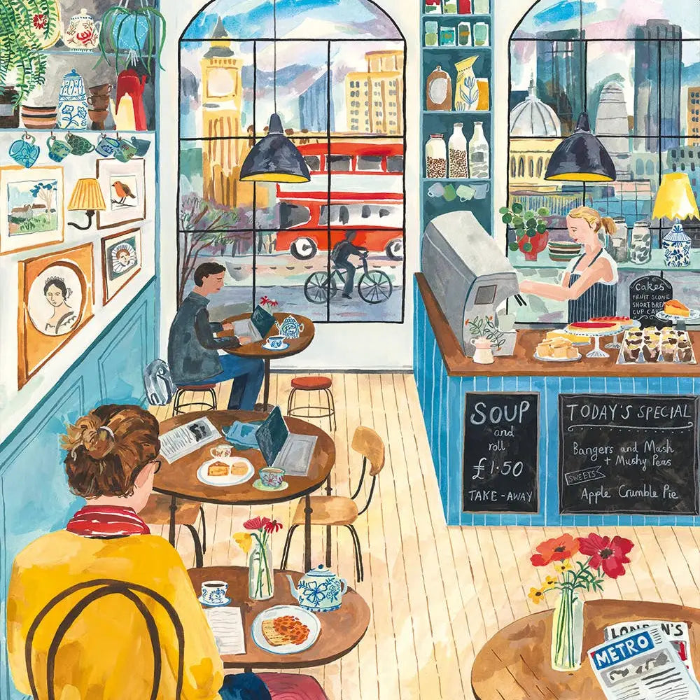 London Cafe 2000 Piece Puzzle Pieces & Peace