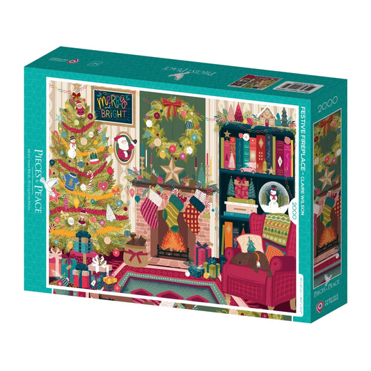 Festive Fireplace 2000 Piece Puzzle