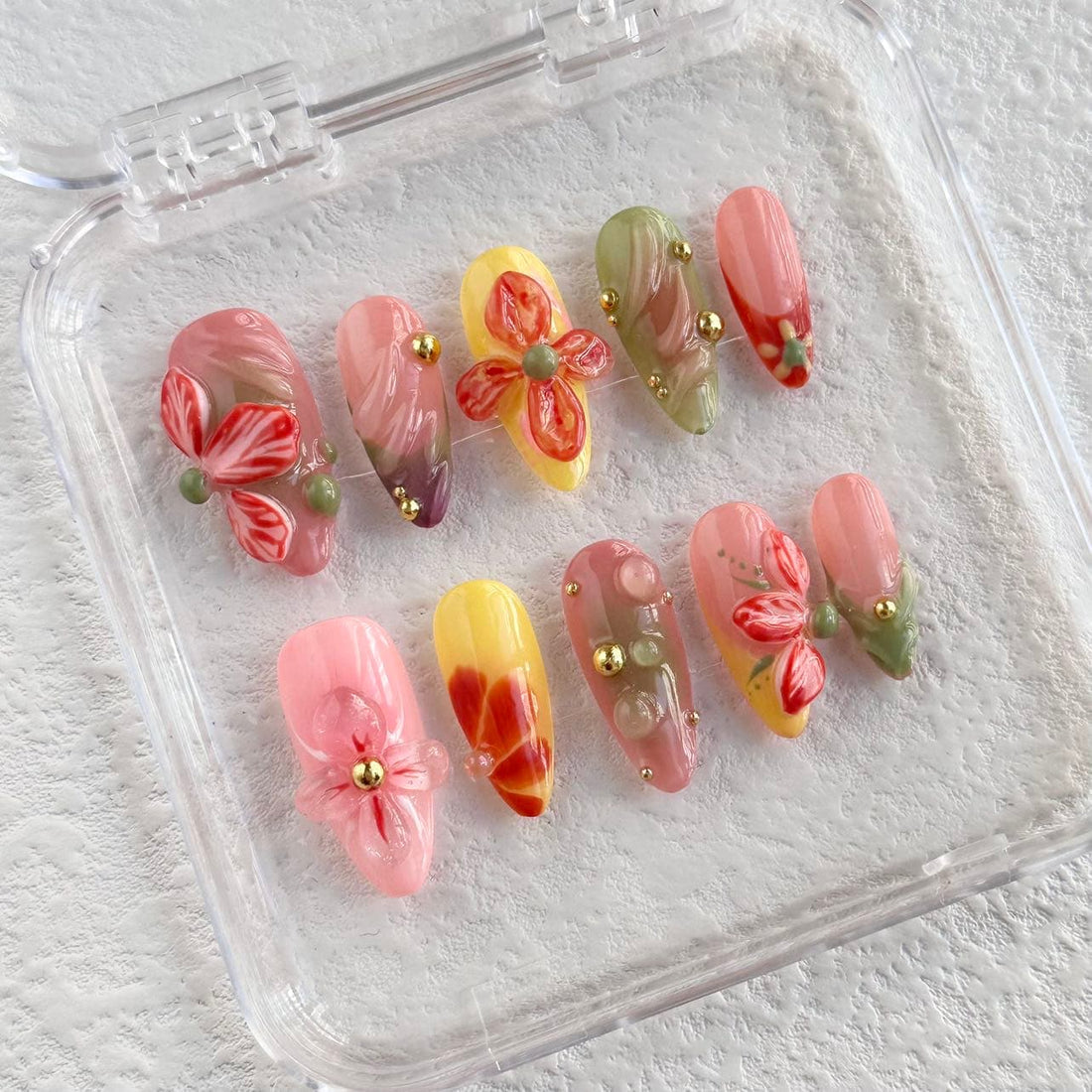 Vibrant Floral Garden Press-on Nails