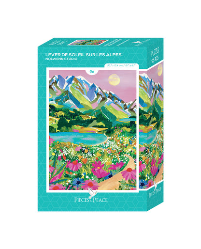 Sunrise Over the Alps 96 Piece Mini Puzzle