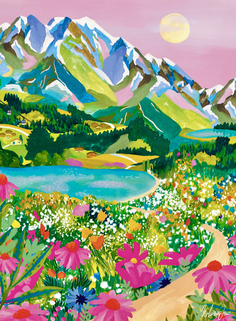 Sunrise Over the Alps 96 Piece Mini Puzzle