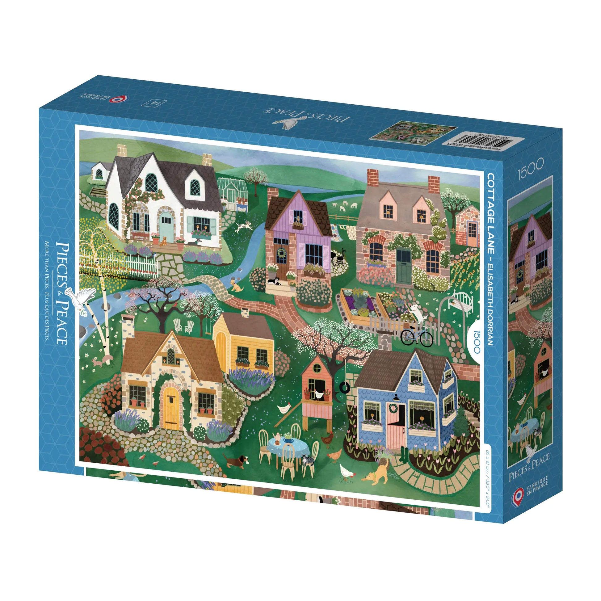 Cottage Lane 1500 Piece Puzzle Pieces & Peace