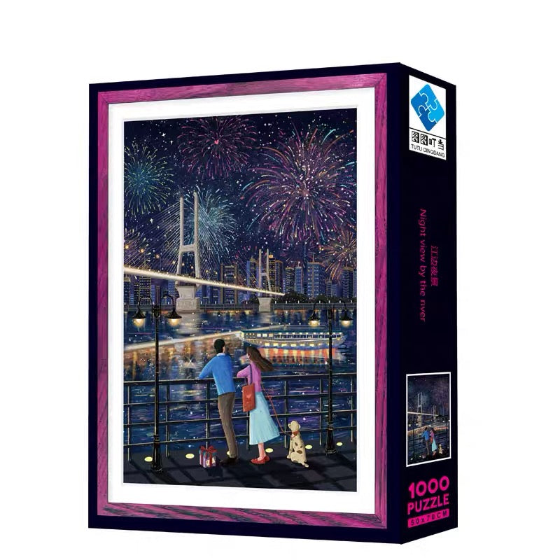 Night View by the River 1000 Piece Jigsaw Puzzle Tutu Dingdang