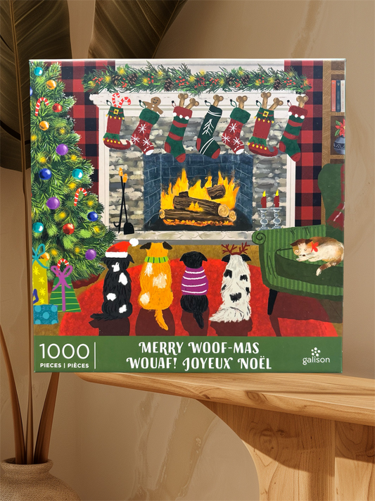Galison Merry Woof-mas 1000 Piece Puzzle