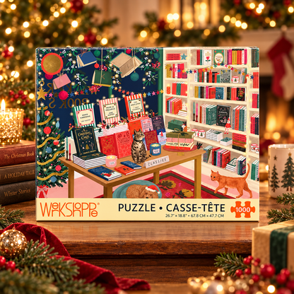 WerkShoppe Christmas Bookshop 1000 Piece Jigsaw Puzzle WerkShoppe