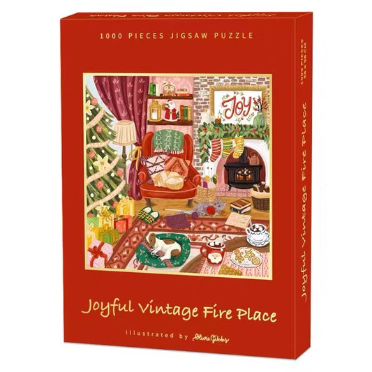 Joyful Vintage Fireplace 1000 Piece Jigsaw Puzzle